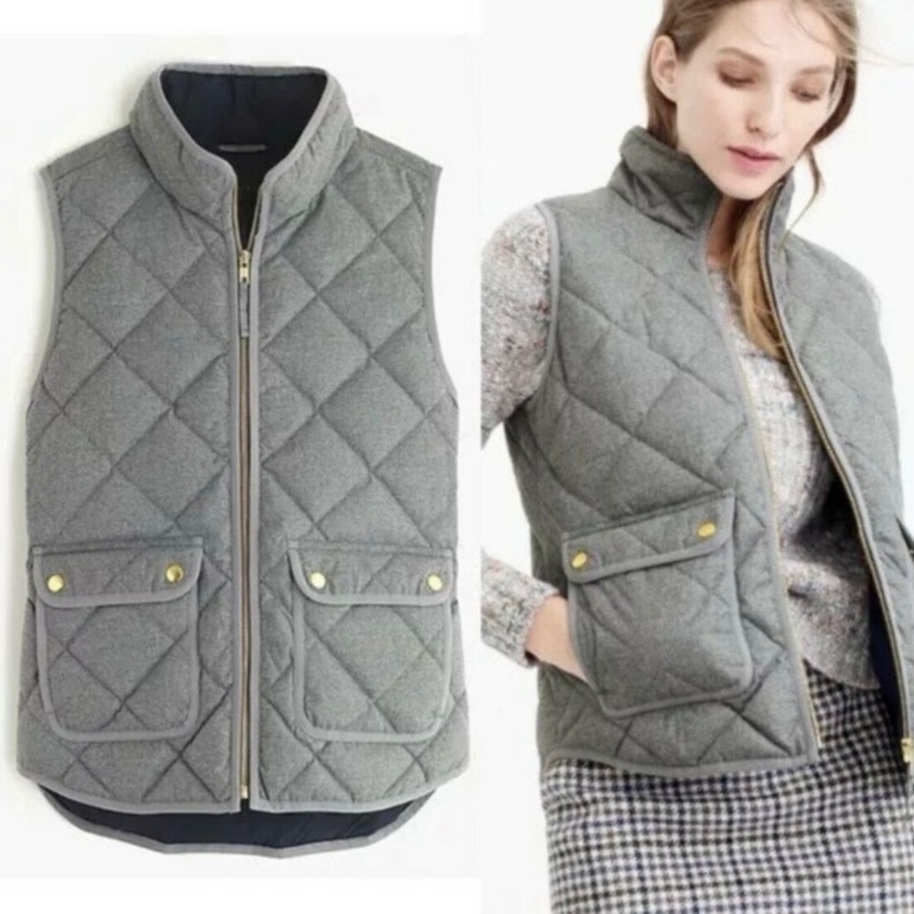 J. Crew Puffer Vest Gray Size XS